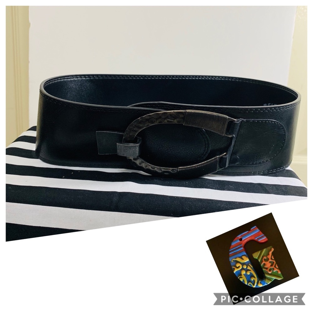 Belt Shak Black Belt with Large Clip Buckle S/P